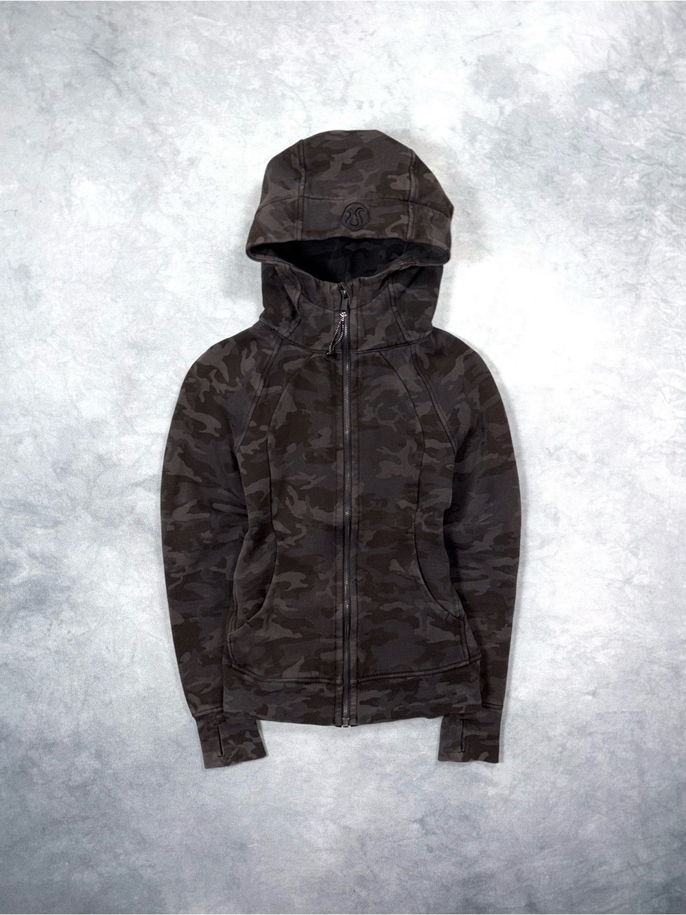 Vintage Lululemon Scuba Full Zip Camo Military Sport Y2K Hoodie